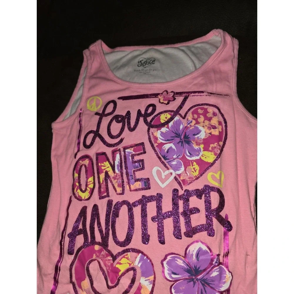 Justice back to school love one another outfit sweater top size 12  skort 10